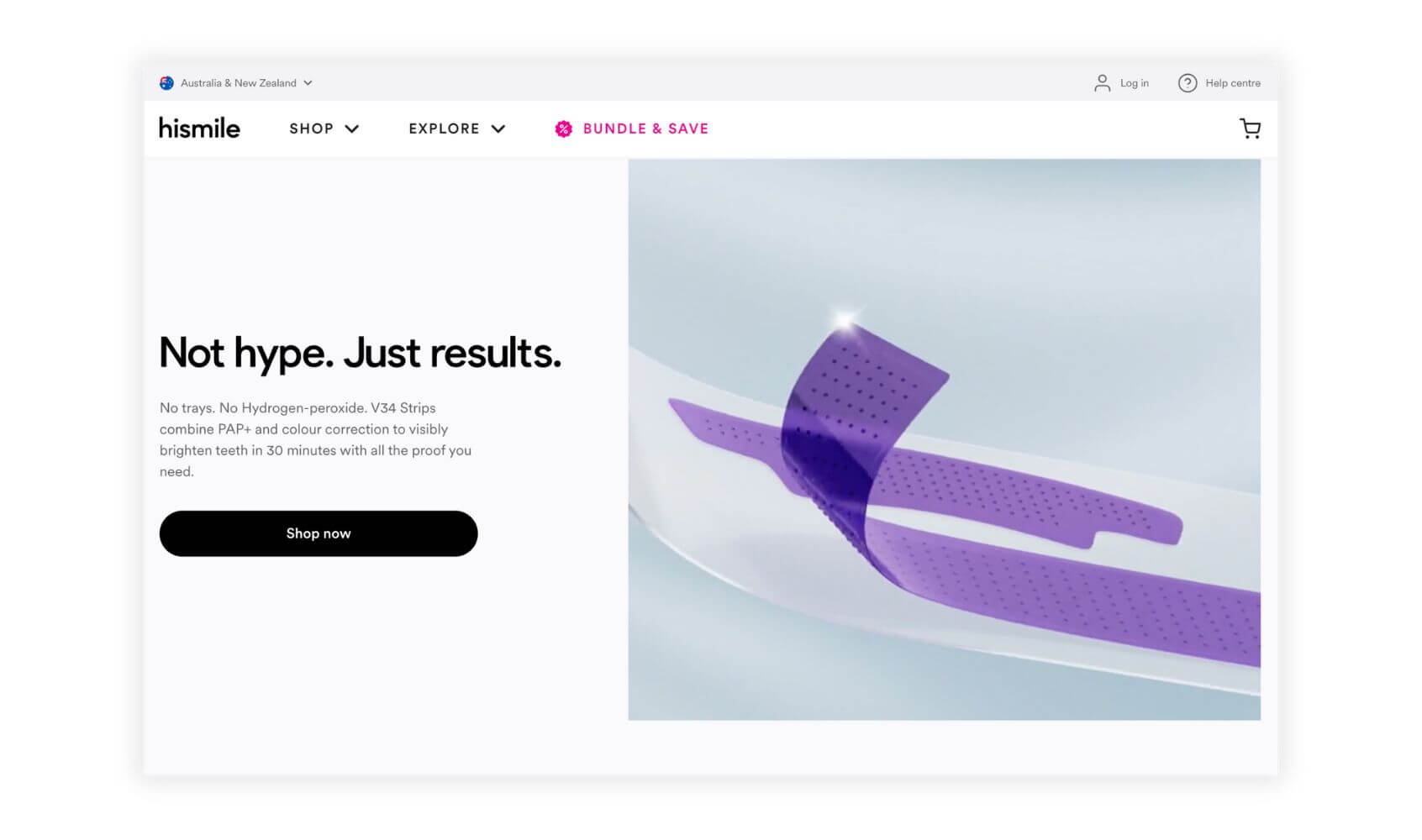 Website with clear desktop navigation structure